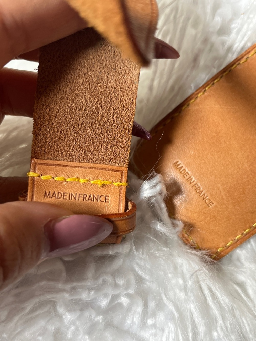 Louis Vuitton Brown Leather Luggage Tag with Strap - Picture 10 of 14